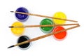 Watercolors and Paintbrushes Royalty Free Stock Photo