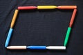 The arrangement of crayons forms an artistic space Royalty Free Stock Photo