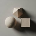 The arrangement emphasizes the simplicity and elegance of geometric solids Royalty Free Stock Photo