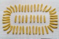 Arrangement of handmade italian pasta