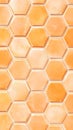 Orange Hexagonal Tiles Background Seamless Ceramic. Royalty Free Stock Photo