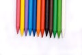 Arrangement of many colorful wax crayons Royalty Free Stock Photo