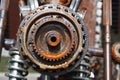 Arrangement of old, rusty gears. Fantastic rusty mechanism. steampunk