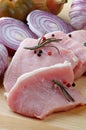 Arrangement of Raw Pork Loin Chops Royalty Free Stock Photo