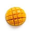 The arrangement reveals the mango s inner symmetry, making it visually appealing Royalty Free Stock Photo
