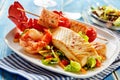 Arrangement of seafood appetizers