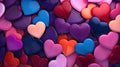 an arrangement of several of different colored hearts