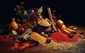 Arrangement of Spices on Blurry Dark Theme Background Royalty Free Stock Photo