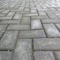 the arrangement of the terrace floors from bricks that are neatly arranged