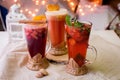 Delicious sweet drinks for Christmas party