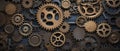 Assorted Gears Arranged on Wall for Industrial Design or Engineering Purpose Royalty Free Stock Photo