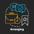 Arranging chalk concept icon. Business meeting, appointment planning idea. Corporate event management. Office work, job Royalty Free Stock Photo