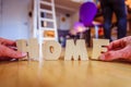 New Home: Arranging HOME letters Royalty Free Stock Photo