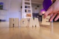 New Home: Arranging HOME letters Royalty Free Stock Photo