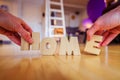 New Home: Arranging HOME letters Royalty Free Stock Photo