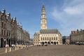 Arras town square and city hall in France