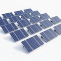 Array of Blue Solar Panels Arranged on a White Surface solar energy renewable energy Royalty Free Stock Photo