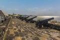 An array of cannons line the ramparts of Fort St George in Grenada