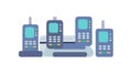 Array of Classic Phones for Telecommunication History, vector design Generative AI Royalty Free Stock Photo