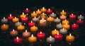 Warm Glow of Tealights and Votive Candles Royalty Free Stock Photo