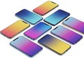 Array of colorful smartphones Royalty Free Stock Photo