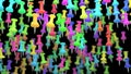 Array of Colorful Thumbtacks Floating in Empty Space Royalty Free Stock Photo