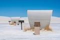 Array of Corrugated Picnic Areas in White Sands Royalty Free Stock Photo