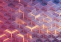 An array of 3D cubes, arranged in a staggered pattern, creating a geometric visual. Royalty Free Stock Photo