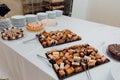 Array of delectable desserts on table