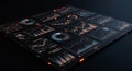 Array of digital dashboards featuring various data visualizations, including line graphs, Royalty Free Stock Photo