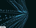 Array with dynamic emitted particles. 3D technology style. A glowing grid. Abstract background. Vector illustration Royalty Free Stock Photo