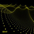 Array with Dynamic Emitted Particles. Flowing Particle Waves Royalty Free Stock Photo