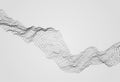 Array with Dynamic Emitted Particles. Flowing Particle Waves. Abstract Science or Technology Background. Graphic Design. Motion Royalty Free Stock Photo