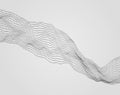 Array with Dynamic Emitted Particles. Flowing Particle Waves. Abstract Science or Technology Background. Graphic Design. Motion Royalty Free Stock Photo