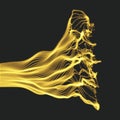 Array with Dynamic Emitted Particles. Water Splash Imitation. Abstract Background. Royalty Free Stock Photo