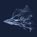 Array with Dynamic Emitted Particles. Water Splash Imitation. Abstract Background. Vector Illustration Royalty Free Stock Photo