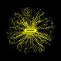 Array with dynamic particles. 3d futuristic technology style. Abstract background. Royalty Free Stock Photo