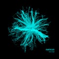 Array with dynamic particles. 3d futuristic technology style. Abstract background. Royalty Free Stock Photo