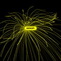 Array with dynamic particles. 3d futuristic technology style. Abstract background. Royalty Free Stock Photo