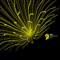 Array with dynamic particles. 3d futuristic technology style. Abstract background. Vector illustration Royalty Free Stock Photo