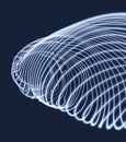 Array with Dynamic Particles. 3D Technology Style. Abstract Background. Royalty Free Stock Photo