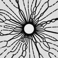Array with Dynamic Particles. 3D Technology Style Royalty Free Stock Photo