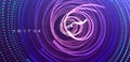 Array with dynamic particles. Swirl with connected dots. Abstract science or technology background. 3d vector illustration Royalty Free Stock Photo
