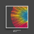 Array with Dynamic Particles. Textbook, booklet or notebook mockup. Business brochure. Cover design template. Royalty Free Stock Photo