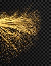 Array with dynamic particles. Wavy background. Composition with motion effect. Abstract vector illustration