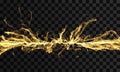 Array with dynamic particles. Wavy background. Composition with motion effect. Abstract vector illustration Royalty Free Stock Photo