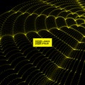 Array with Dynamic Particles. Wavy Grid Background Royalty Free Stock Photo