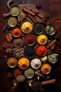 an array of exotic spices representing global cuisine