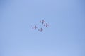 Array of four aircraft flying