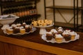 Array of freshly baked cupcakes displayed on a countertop